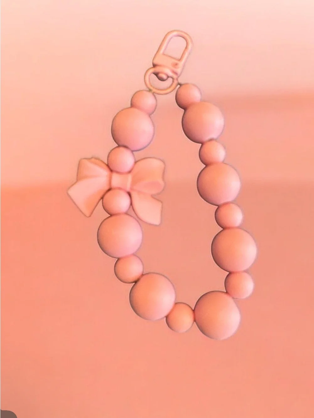 Kids Pink Bow Bead Bag Charm
